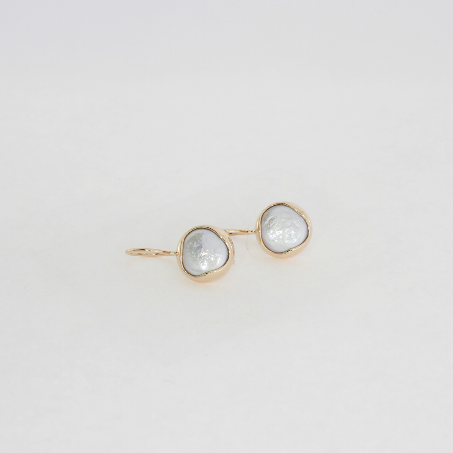 Freshwater Button Pearl Drop Earrings