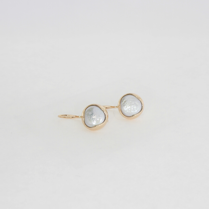 Freshwater Button Pearl Drop Earrings