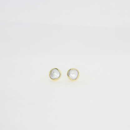 Freshwater Button Pearl Stud Earrings