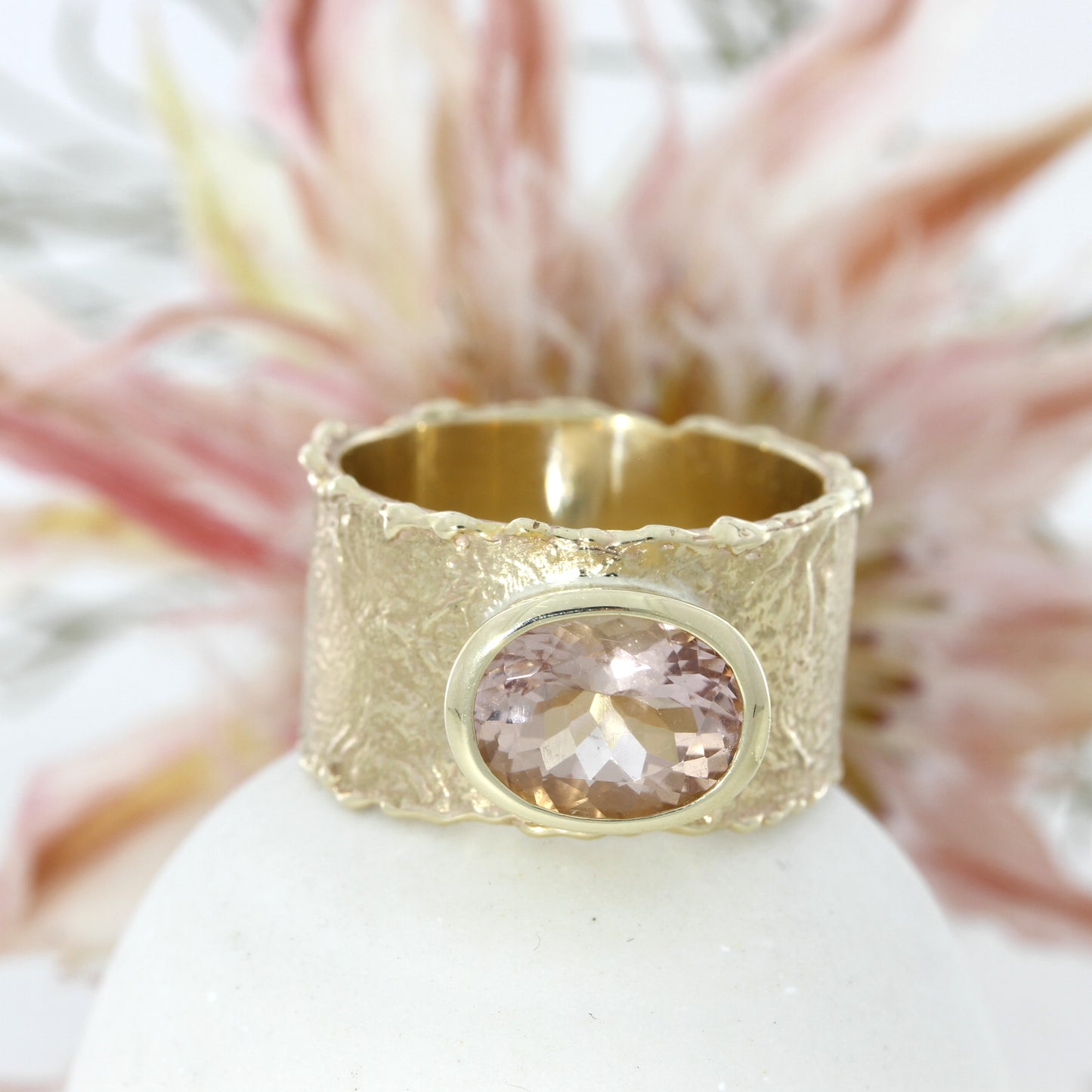 Peach Morganite Ring