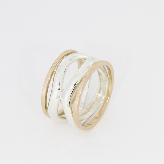 Two Tone Wave Ring