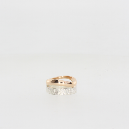 Gold Wave & Reticulated Silver Ring