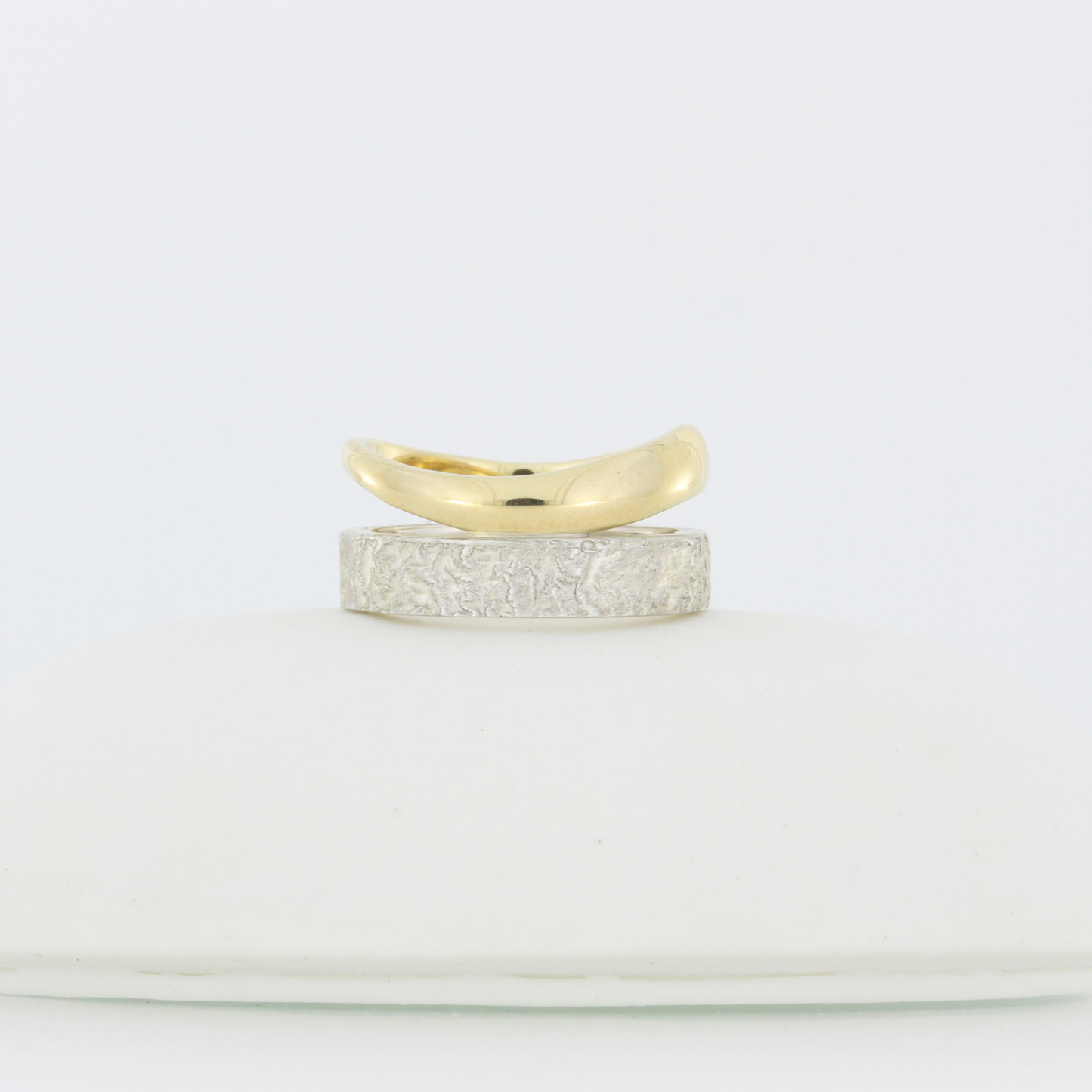 Gold Wave & Reticulated Silver Ring