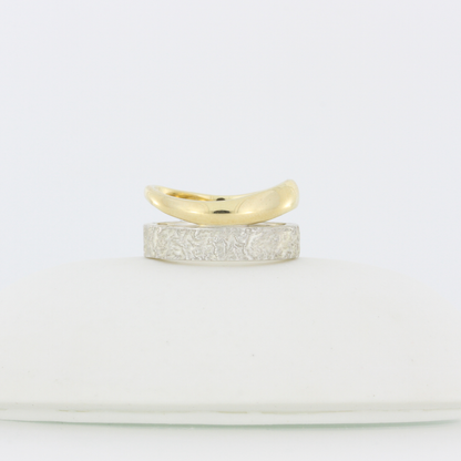 Gold Wave & Reticulated Silver Ring