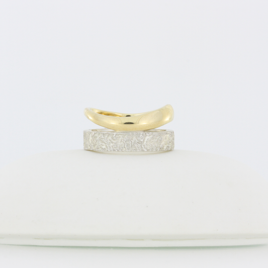 Gold Wave & Reticulated Silver Ring