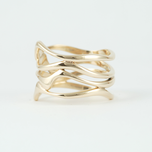 4 Wave Band Ring