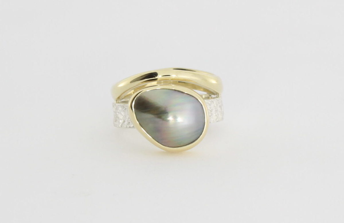Payet two tone abrolohos island pearl ring