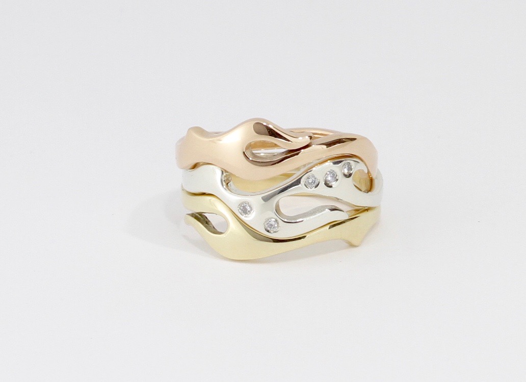 Payet 3 gold diamond seaweed ring
