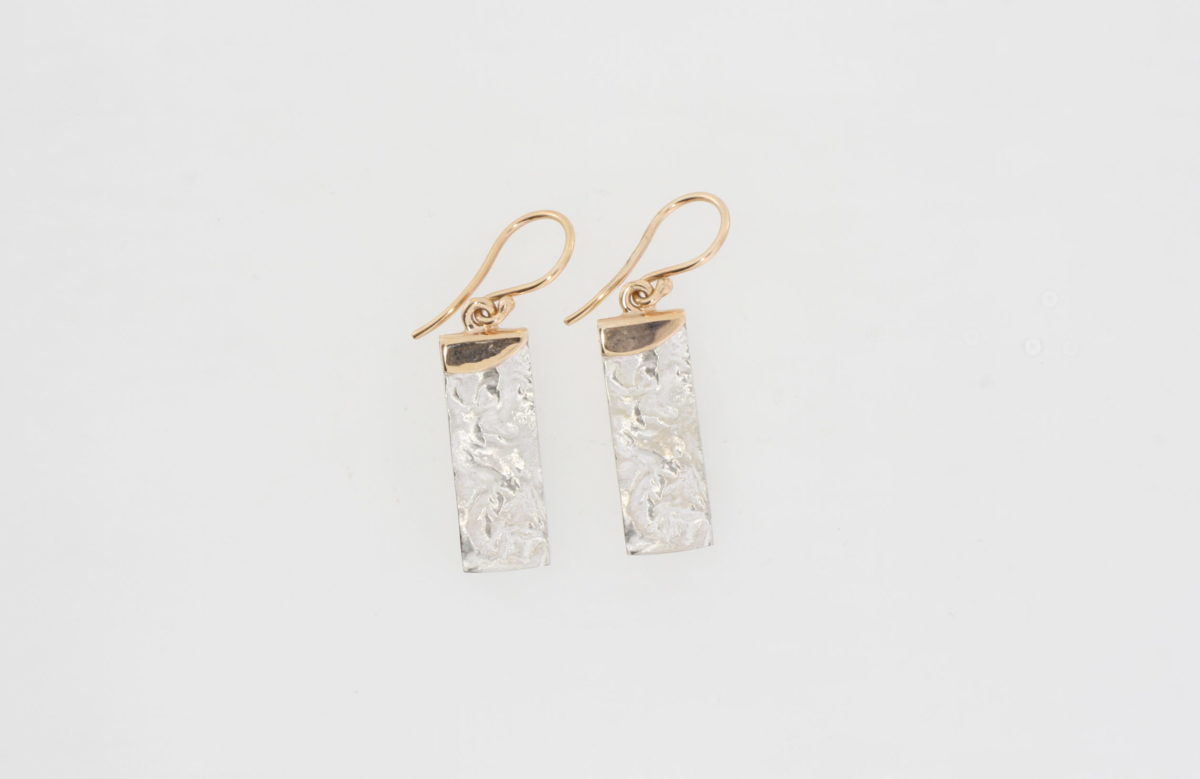 Payet reticulated silver & rose earrings